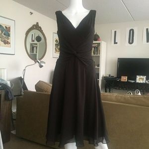 NWOT Tadashi Deep V Twisted Front 100% Silk Dress